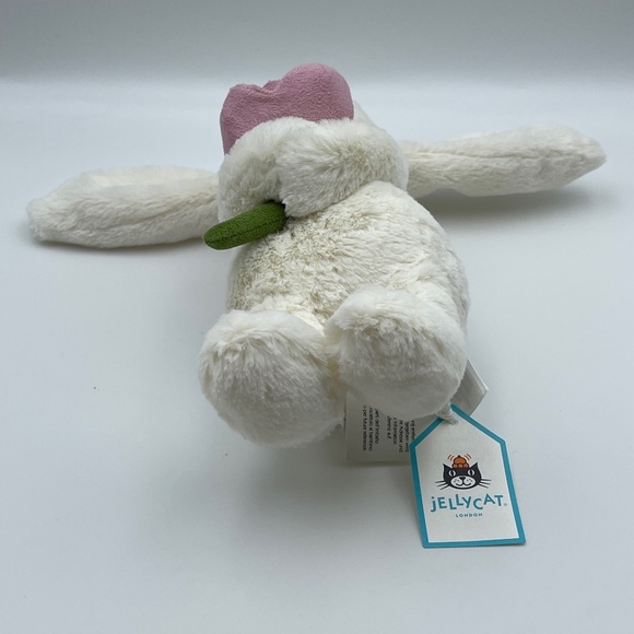BNWT RARE Jellycat Bashful Bunny ‘Peony' Holding Pink Flower stuffed cute toy - Picture 5 of 8